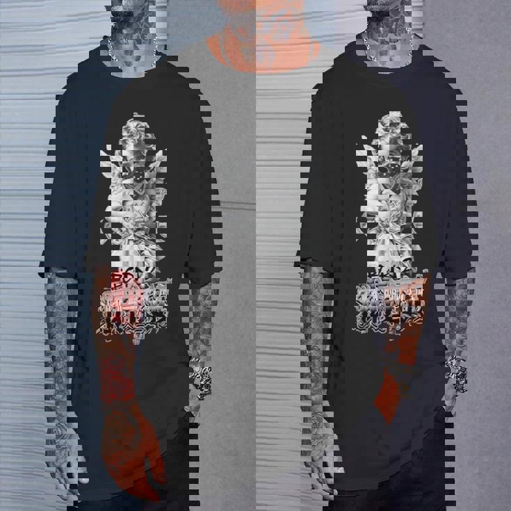 Born To Hustle タトゥーアート チカーノ・ギャングスター・エンジェル・パヤソ Tシャツ 彼への贈り物