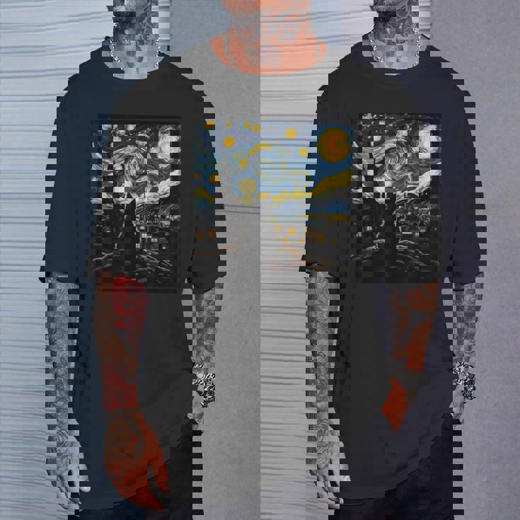 Cat Starry Night Van Gogh Cat For Cat Lover Cat Mom Cat Dad T-Shirt Gifts for Him