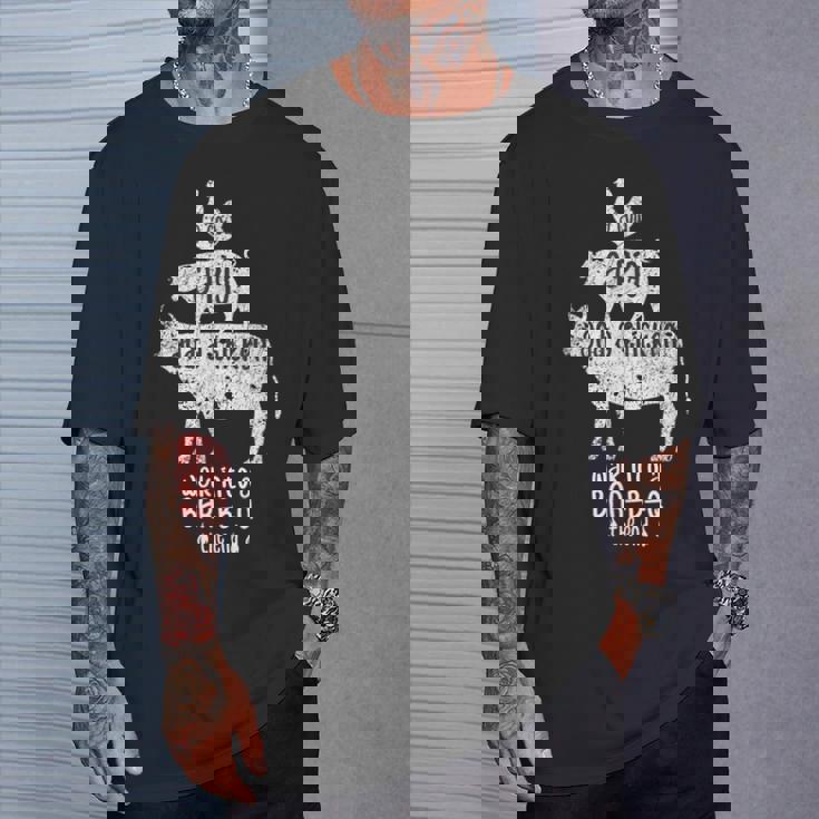 Cow Pig Chicken Bbq Joke 牛と豚と鶏 おかしいバーベキューミートイーター シェフギフト Tシャツ 彼への贈り物