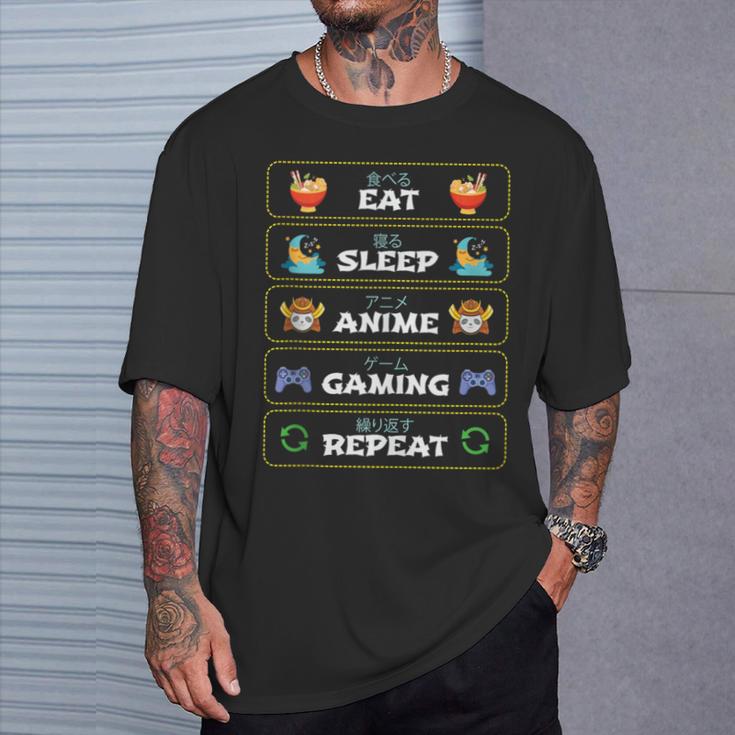 Disfraz De Regalo Eatleep Anime Gaming Repeat Paraideojuegos In Mangas Camiseta unisex Regalos para él