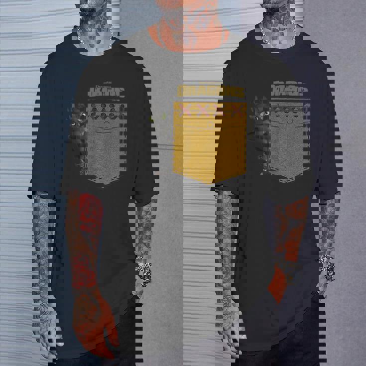 Dreamworks Dragons Toothless Leather Faux Pocket Tシャツ 彼への贈り物