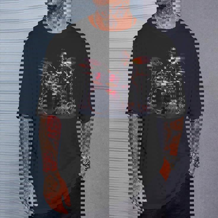 Drums ドラマーバンド ドラムセット ドラムセット Tシャツ 彼への贈り物