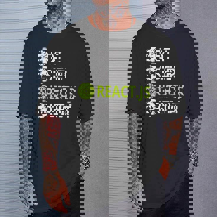 Eatleep ReactJs Repeat Javascriptプログラマー用 Tシャツ 彼への贈り物