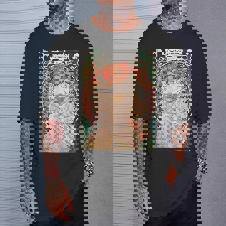 F Champenois Imprimeur-Editeur By Alphonse Mucha Tシャツ 彼への贈り物