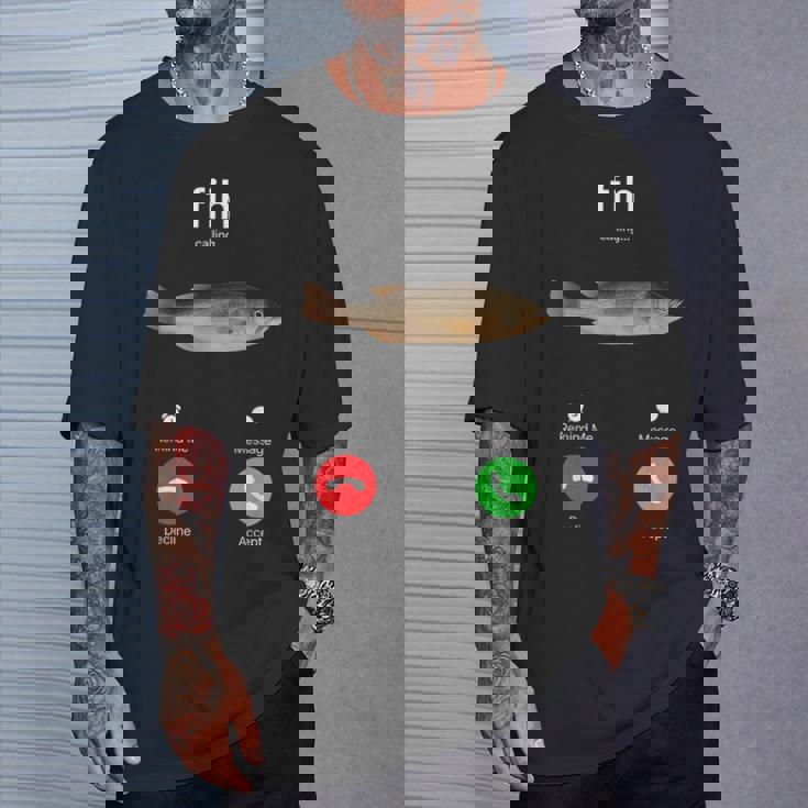 Fih Calling Accept Or Decline 面白い釣りミーム フィッシャーマン Tシャツ 彼への贈り物