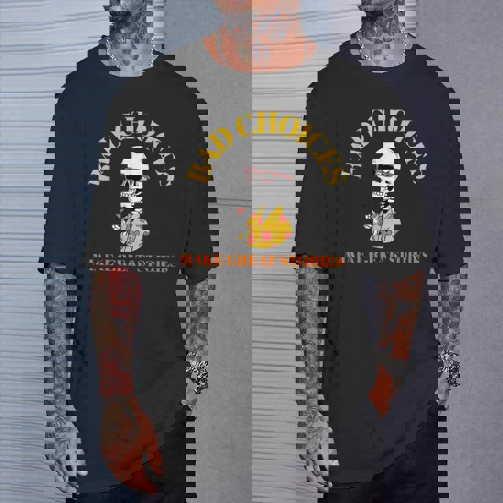 Bad Choices Make Greattories スケルトンカクテルパーティー Tシャツ 彼への贈り物