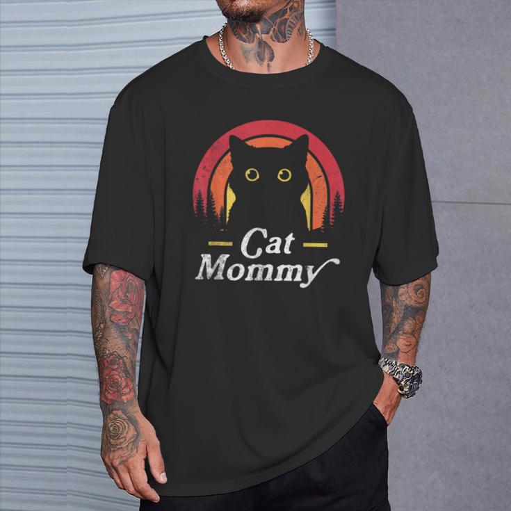 Cat Lady Mommy Cat Lovers Retro La Mejor Mamá De Gatos De La Historia Camiseta unisex Regalos para él