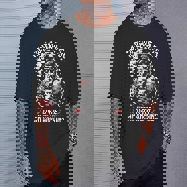 aying I Know Things 皮肉 ギャグ パンゴリラ レディース メンズ 長袖tシャツ Tシャツ 彼への贈り物