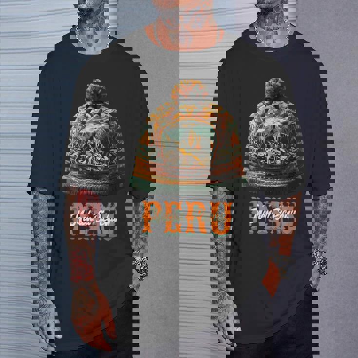 Grafico マルチカラー Chullo Peruano Machu Pichu Tシャツ 彼への贈り物