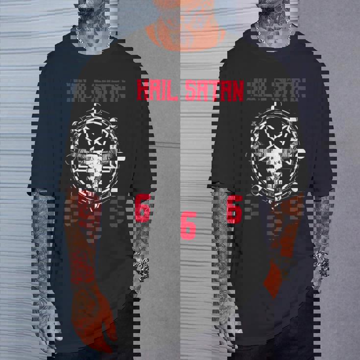 Hailatan 666 バフォメット ペンタグラム ルシファー オカルトサタニック Tシャツ 彼への贈り物