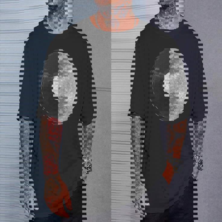 Half Mooninyl Record – Music Lover Lunar Graphic Tシャツ 彼への贈り物