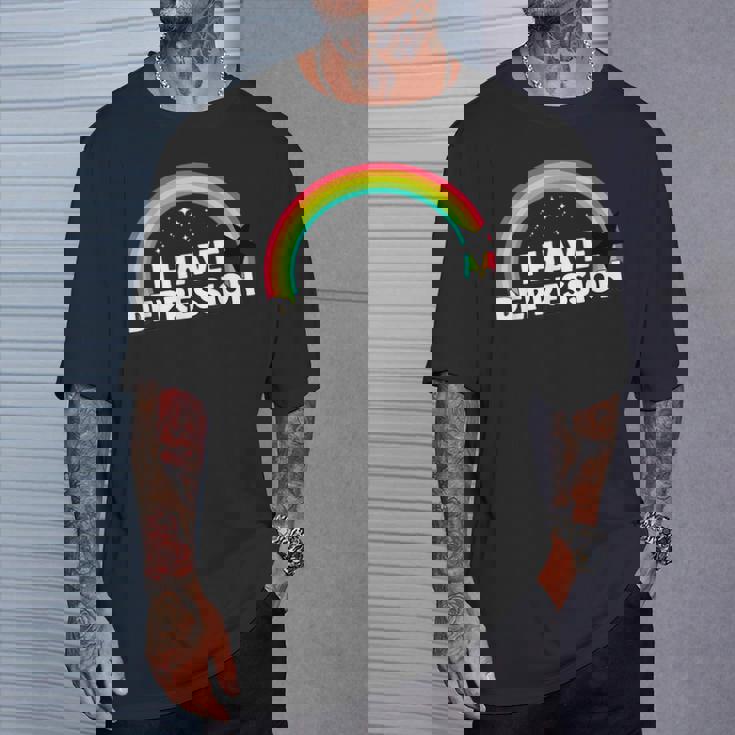 I Have Depression 面白いメンタルヘルスリマインダーギフト Tシャツ 彼への贈り物