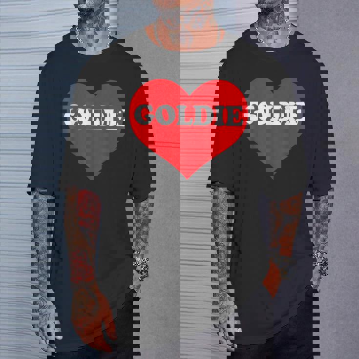 I Heart Goldie I Love Goldie カスタマイズ可 Tシャツ 彼への贈り物