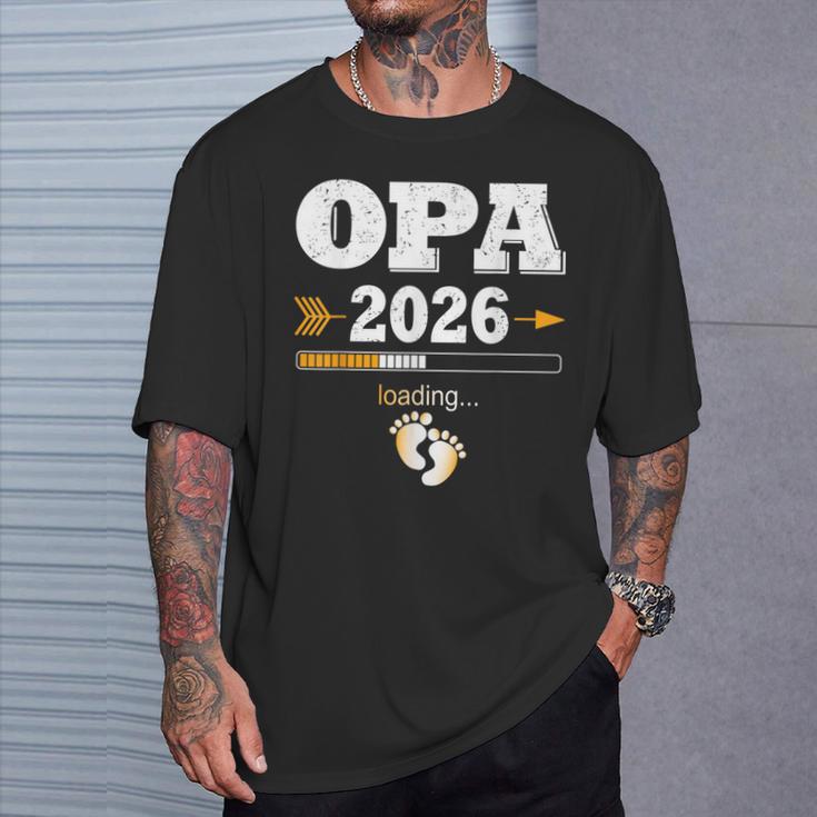 Herren Opa 2026 Loading Werdenden Opa Nachwuchs T-Shirt Geschenke für Ihn