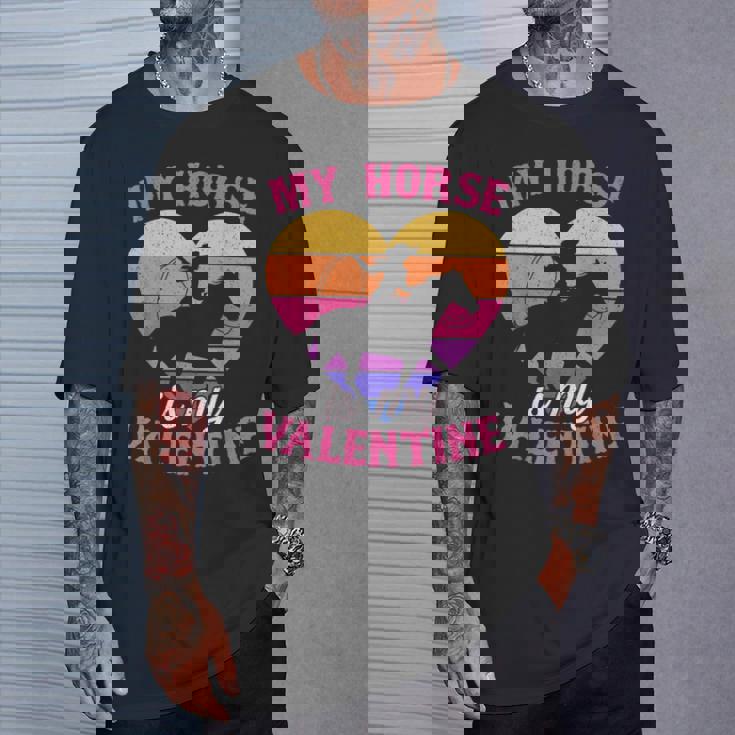 My Horse Is My Valentine Cowgirl Western Animal Lover T-Shirt Gifts for Him