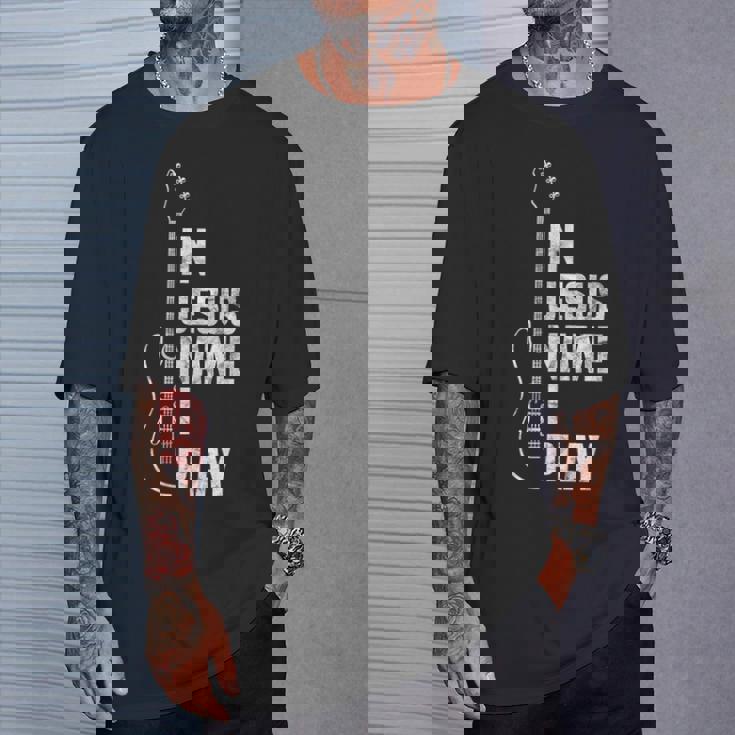 In Jesus Name I Play ギター クリスチャン ギタープレーヤー Tシャツ 彼への贈り物