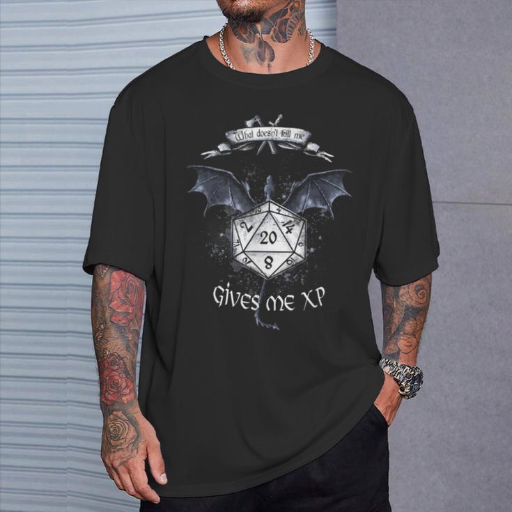 Juego De Rol Dados Dragón W20 Experiencia Xp Camiseta unisex Regalos para él