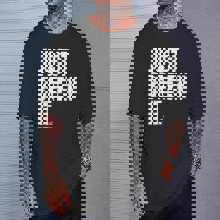 Just Brew It おもしろコーヒーシャツ Tシャツ 彼への贈り物