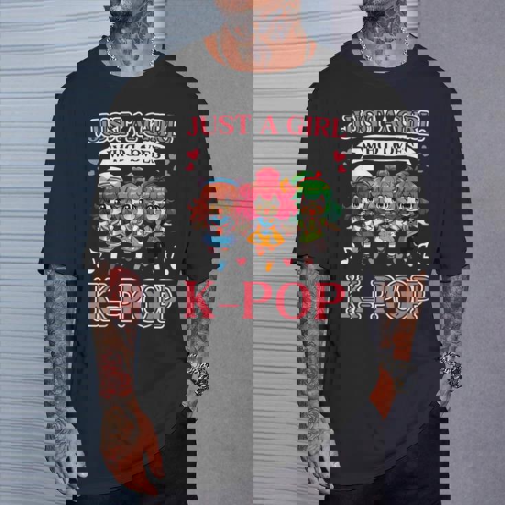 Just A Girl Who Loves K-Pop Fan Korean Music Finger Heart T-Shirt Gifts for Him