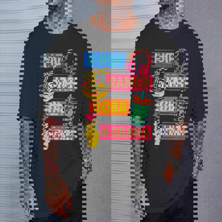 K-Pop Ramen Boba K-Drama Fans Korean T-Shirt Gifts for Him K-Pop Ramen Boba K-Drama Fans Korean T-Shirt Gifts for Him