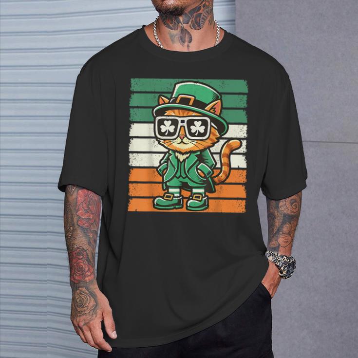 Katze Irisches Kleeblatt Männer Frauen Kinder Lustigt Patrick's Day T-Shirt Geschenke für Ihn