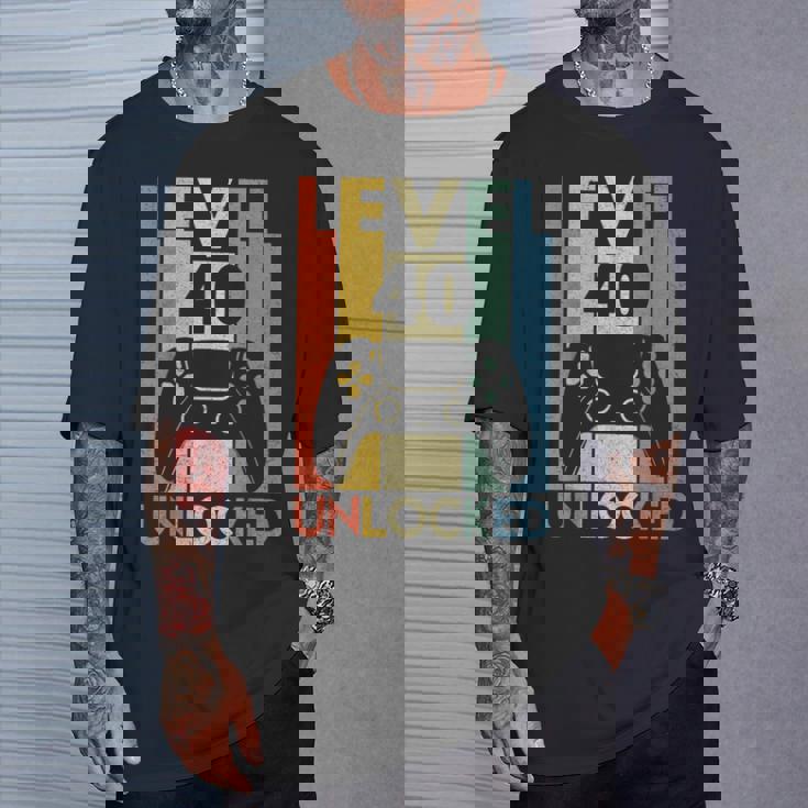 Level 40 Unlocked ideo Gamer 40Th Birthday Tシャツ 彼への贈り物