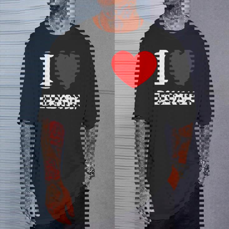 I Love Damon I Heart Damon 面白い名前 Damon Tシャツ 彼への贈り物