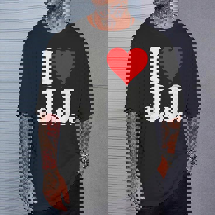 I Love Heart JJ Jj J J イニシャル Tシャツ 彼への贈り物