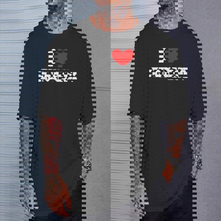 I Love Honest 私は愛する Honest Tシャツ 彼への贈り物