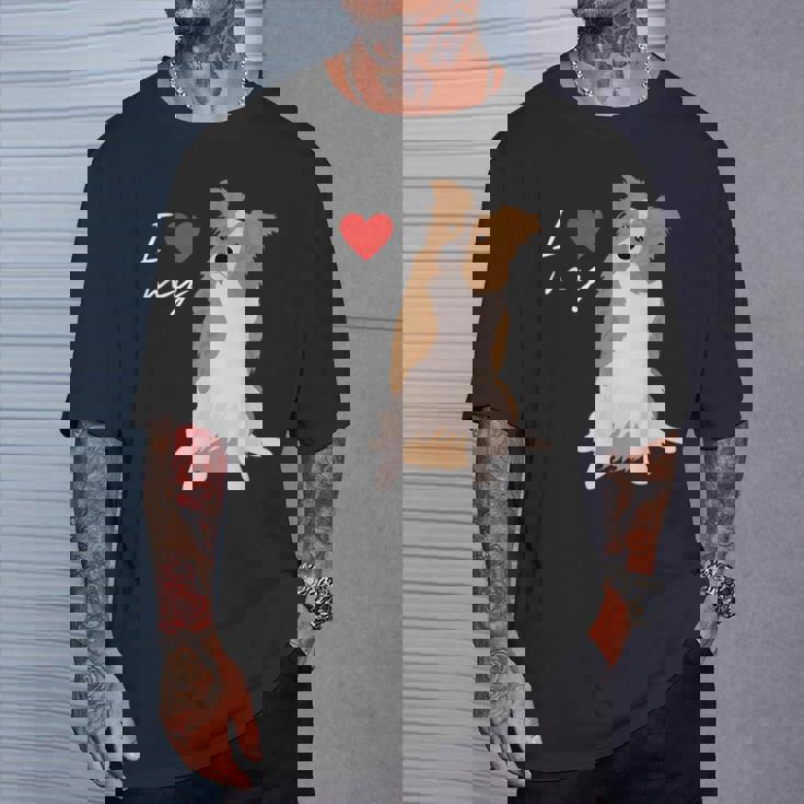 I Love My & Red Merle ボーダーコリー ドッグラバー。 Tシャツ 彼への贈り物