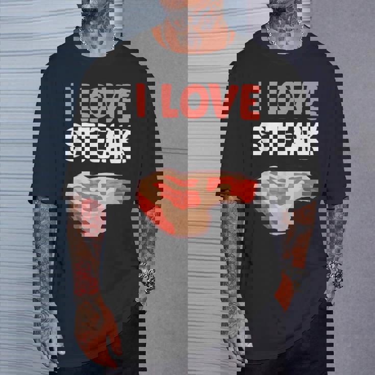 I Loveteak おもしろステーキ バーベキューグリルステーキ Tシャツ 彼への贈り物