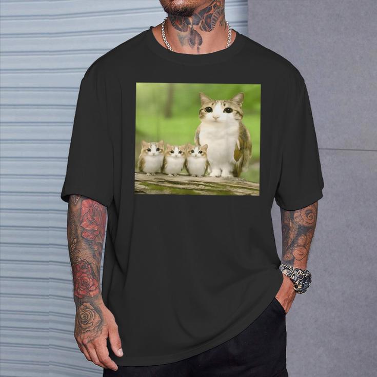 Meowl Mom With Babies Meolws Cat Owl Cute Brainrot T-Shirt Gifts for Him
