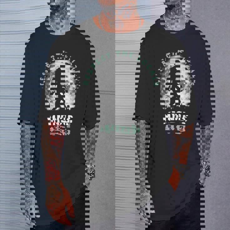 Mingus Texas Bigfoot Night Walk Retro Moon 長袖tシャツ Tシャツ 彼への贈り物