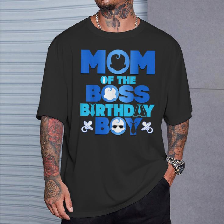Mom Of The Boss Birthday Boy Baby Family Party Decoration T-Shirt Gifts for Him