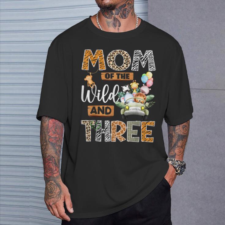 Mom Of The Wild And Three 3Rd Birthday Boy Safari Truck T-Shirt Gifts for Him