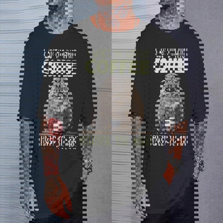 Pallas Catコーヒー愛好家のための朝の不満 マヌルネコ 長袖tシャツ Tシャツ 彼への贈り物