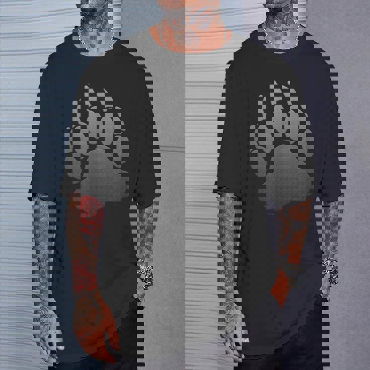 Papà Orso Cub Paw Print Lgbt Maglietta Regalos para él