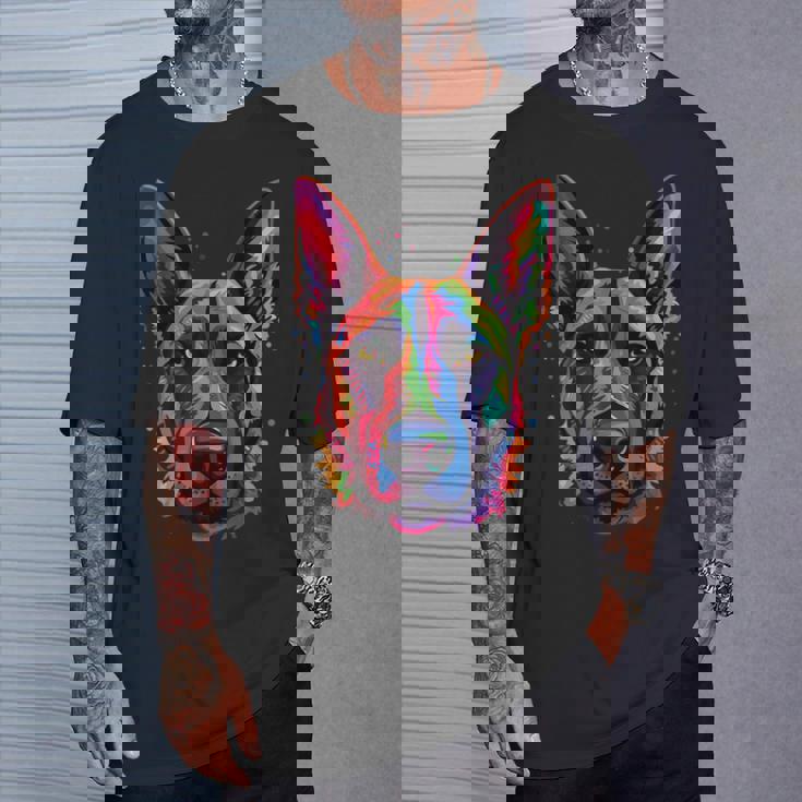 Pastor Belga Malinois Colorido Maligator Camiseta unisex Regalos para él