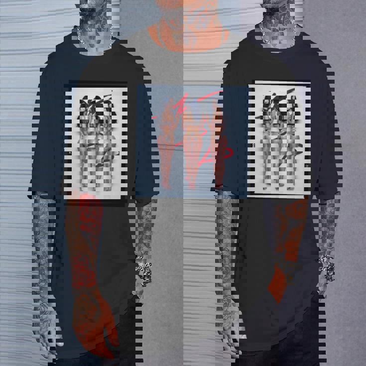 Pinup Girl 男性用 「Seeing Triple」 長袖tシャツ Tシャツ 彼への贈り物