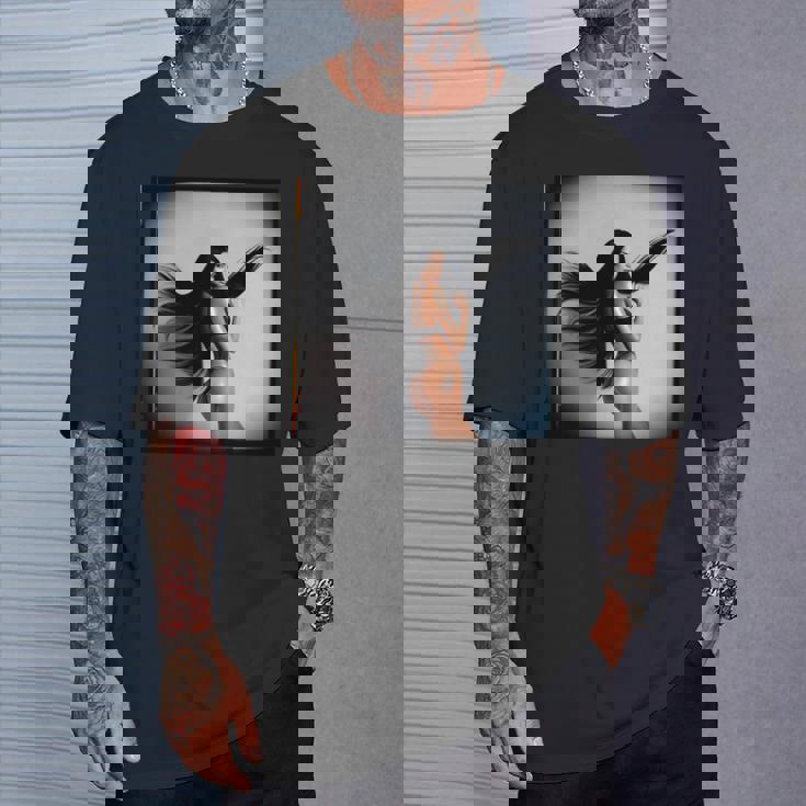 Pinup Girl 男性用 セクシーなブルネットファッションモデル 長袖tシャツ Tシャツ 彼への贈り物