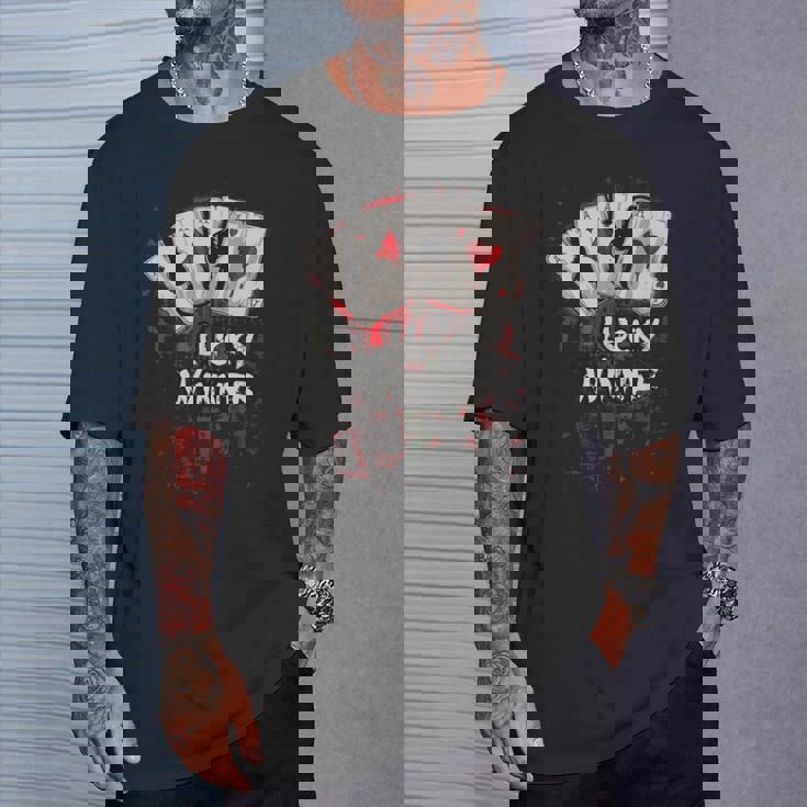 Poker Players ギフト 4エース トランプ Lucky Winner 長袖tシャツ Tシャツ 彼への贈り物