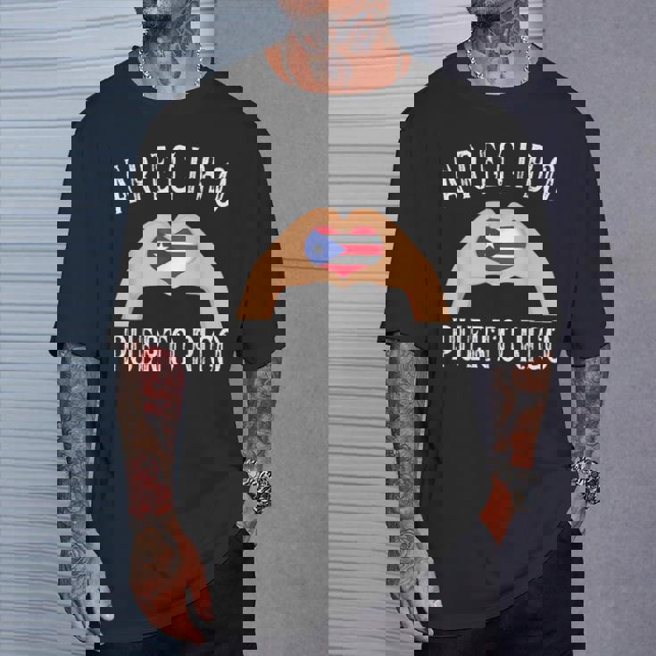 Puerto Rico Flag Heart Arecibo City Tシャツ 彼への贈り物