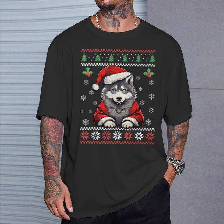 Pull De Noël Moche Loup Pour Adultes Et Enfants T-Shirt Cadeaux pour lui