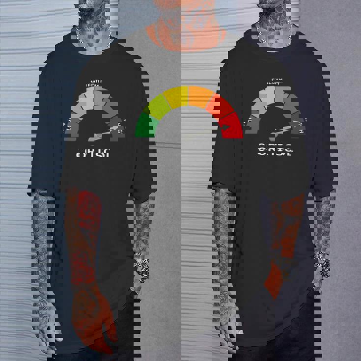 Pure Cortisol 面白いストレスメーターで走る 長袖tシャツ Tシャツ 彼への贈り物