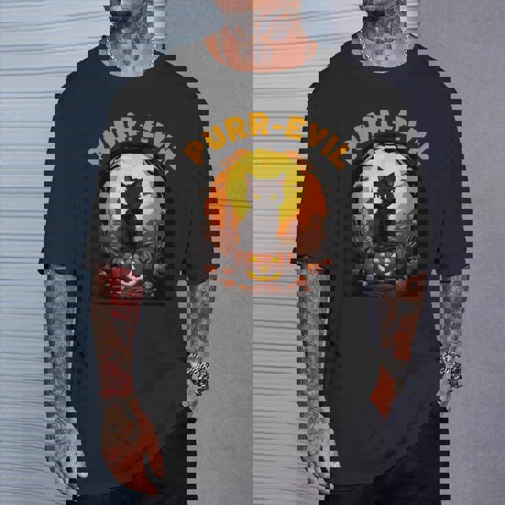 Purr-Evil お化け猫 ハロウィン Tシャツ 彼への贈り物