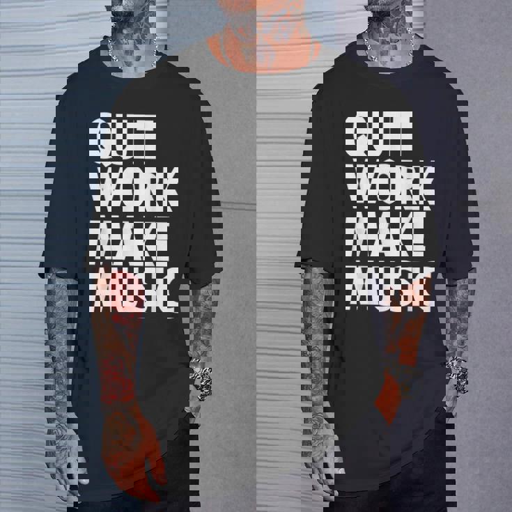 Quit Work Make Music 半袖 Tシャツ 彼への贈り物