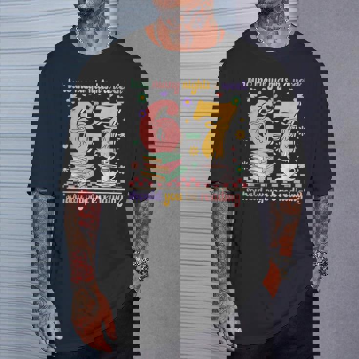 Reading 67 Teacher Six Seven Reading 6 7 Book Lover T-Shirt Gifts for Him