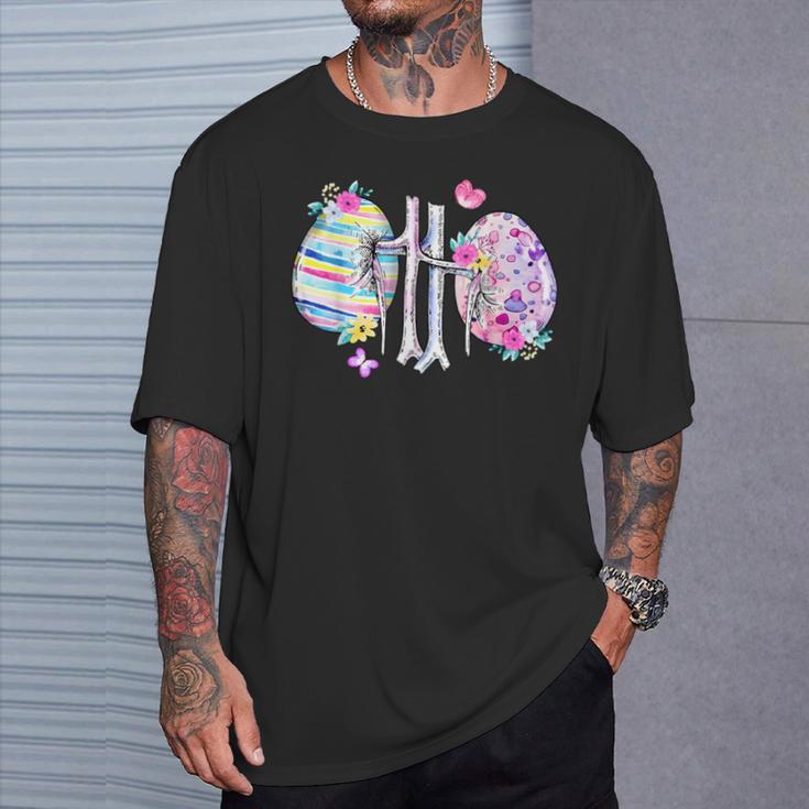 Rein Floral Dialyse Œuf De Pâques Infirmière Technicienne En Dialyse T-Shirt Cadeaux pour lui