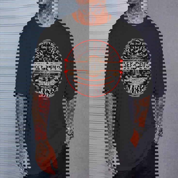 Rockabilly Music Lucky Devil レトロ ヴィンテージ 1950年代ロックロール Tシャツ 彼への贈り物