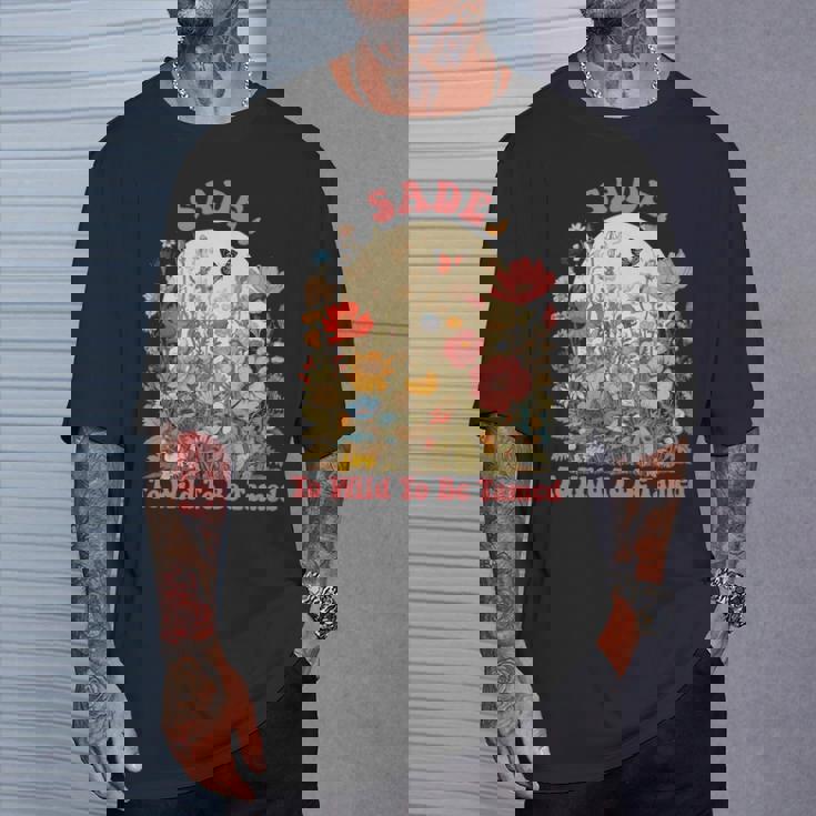 Sade 名前 かわいい レトロ 女の子 ワイルドフラワーade 名前 長袖tシャツ Tシャツ 彼への贈り物